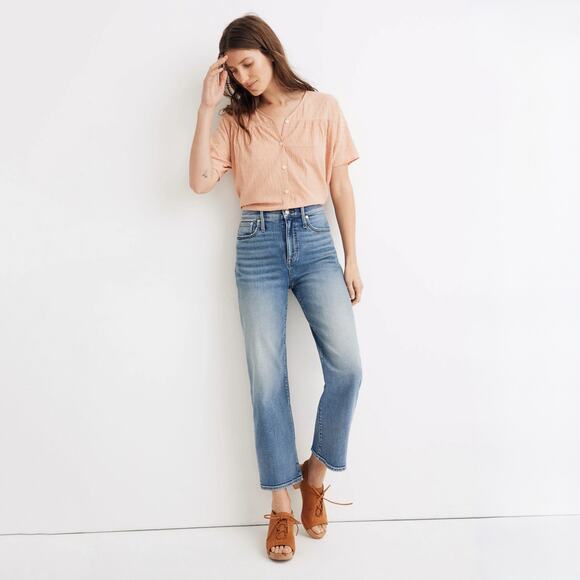 Madewell Slim Wide-Leg Crop Jeans Sz 29  - Picture 2 of 9